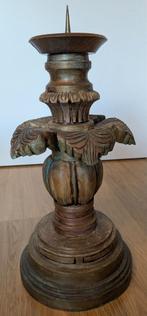Houten kandelaar, Antiek en Kunst, Ophalen of Verzenden, Overige materialen