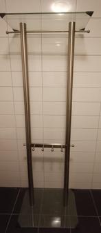 Kapstok staand van glas en metaal 180 cm hoog, Ophalen, Gebruikt, Metaal, Staande kapstok