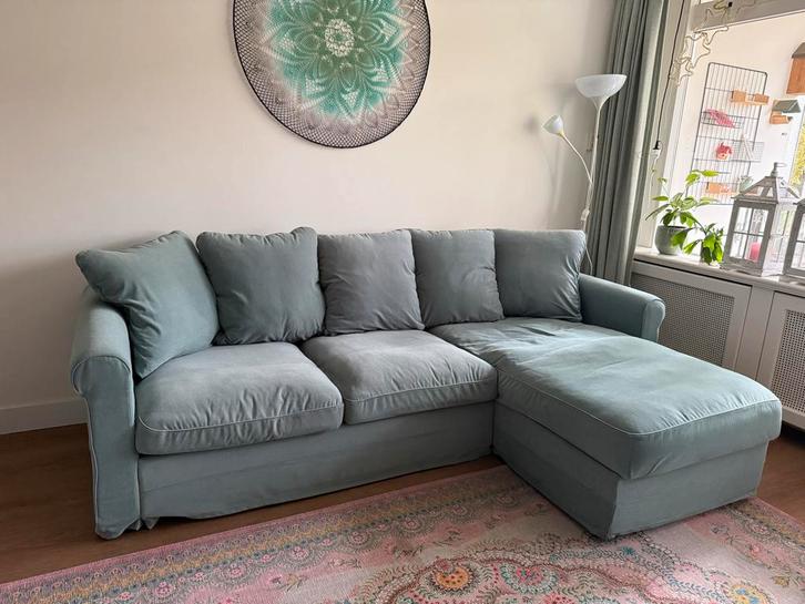 Ikea Grönlid 3-zitsbank met Chaiselonge, Huis en Inrichting, Banken | Bankstellen, Zo goed als nieuw, Rechte bank, Vierpersoons of meer