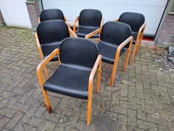Leuke j80 Kembo armstoel stoelen zwart met hout. Wauw Zie  beschikbaar voor biedingen