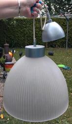 Vintage Hanglamp met Glazen Kap, Ophalen, Gebruikt, Vintage, Glas