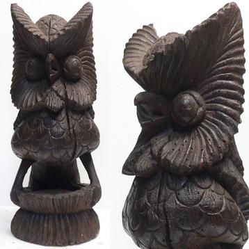Houten UIL burung Hantu tribal antiek beeld vogel Indonesie beschikbaar voor biedingen