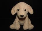 RUSS BERRIE HOND ZACHTE BADSTOF ECRU MET BRUINE HARDE BOLLE, Kinderen en Baby's, Speelgoed | Knuffels en Pluche, Ophalen of Verzenden