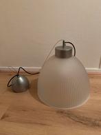 industriële lamp, mat glas, Huis en Inrichting, Lampen | Hanglampen, Ophalen of Verzenden, Zo goed als nieuw, Glas, Minder dan 50 cm