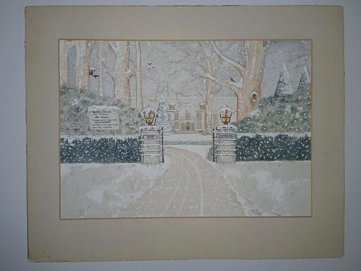 Casander - Buiten Kliniek Oud Bussum, 1966, Antiek en Kunst, Kunst | Schilderijen | Klassiek, Ophalen of Verzenden