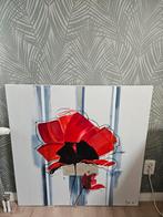 Abstract Bloem Schilderij 90x90cm, Antiek en Kunst, Kunst | Schilderijen | Abstract, Ophalen