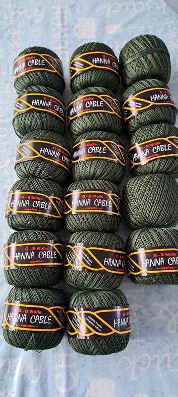  Hanna Cable groen katoen 17 stuks beschikbaar voor biedingen