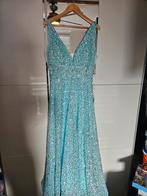Gala jurk glitter, Galajurk, Blauw, Maat 46/48 (XL) of groter, Nieuw