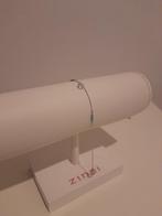 Zilveren enkelbandje met blauwe kraaltjes 18,5 cm, Ophalen of Verzenden, Nieuw, Zilver