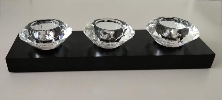 Waxinelichthouder op houtenblok, Huis en Inrichting, Woonaccessoires | Kandelaars en Kaarsen, Nieuw, Minder dan 25 cm, Overige materialen