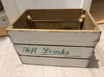 Houten kratje  met tekst ‘ Soft Drinks', Huis en Inrichting, Woonaccessoires | Kisten, Ophalen of Verzenden, Gebruikt, Overige houtsoorten