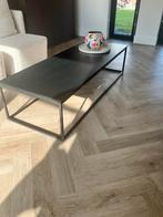 Salon tafel staal hout langwerpig rechthoek, Huis en Inrichting, Tafels | Salontafels, Ophalen, 100 tot 150 cm, 50 tot 100 cm