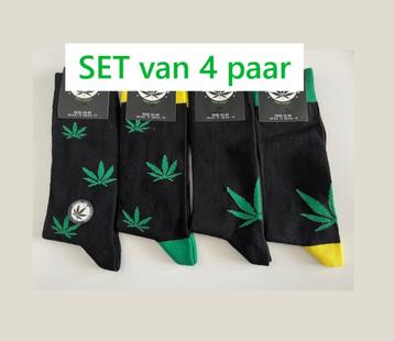 4 paar wiet / cannabis sokken - maat 43/46 beschikbaar voor biedingen