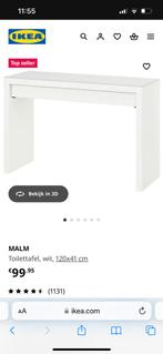 MALM Toilettafel, zwart, Huis en Inrichting, Tafels | Kaptafels, Ophalen of Verzenden, Zo goed als nieuw, Hout, 100 tot 150 cm