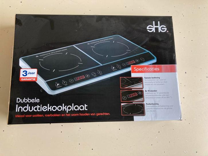 SHG Dubbele Inductiekookplaat - Nieuw in Doos!, Witgoed en Apparatuur, Kookplaten, Nieuw, Vrijstaand, Inductie, 3 kookzones of minder