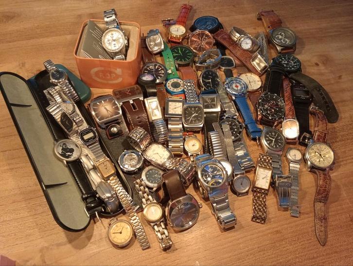 Partij horloges - diverse merken (opknappers), Sieraden, Tassen en Uiterlijk, Horloges | Heren, Ophalen of Verzenden