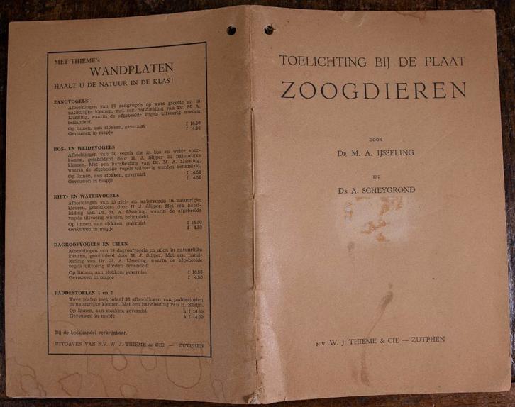 schoolplaat boekje – Nederlandse zoogdieren     , Antiek en Kunst, Antiek | Schoolplaten, Natuur en Biologie, Ophalen of Verzenden