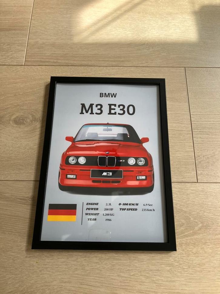 Poster BMW M3 E30, Verzamelen, Posters, Nieuw, A4 of kleiner, Rechthoekig Staand, Ophalen of Verzenden