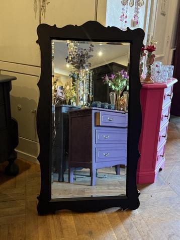 Antieke Biedermeier spiegel 120x66cm zwart goud vintage VdlM beschikbaar voor biedingen