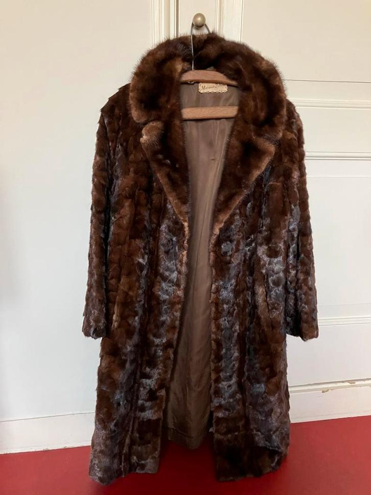 Vintage Bontmantel - Maison de Pelterie Breda, Kleding | Dames, Jassen | Zomer, Gedragen, Maat 38/40 (M), Bruin, Ophalen of Verzenden