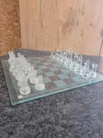 Glazen schaakspel 35x35 en backgammon, Hobby en Vrije tijd, Gezelschapsspellen | Bordspellen, Ophalen of Verzenden, Gebruikt