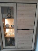 Scandinavische buffetkast/vitrinekast met verlichting, Ophalen, Met deur(en), 100 tot 150 cm, Scandinavisch