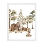 Kinderposter Bosdieren Aquarel Beer Little Dreamzzz, Nieuw, Ophalen of Verzenden, Wanddecoratie, Support@littledreamers.nl