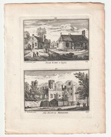 Kerk te Zuylen / Slot te Maersen Abraham Rademaker 1792 beschikbaar voor biedingen