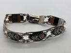 Z91 Prachtige zilveren paneel armband emaille, Sieraden, Tassen en Uiterlijk, Antieke sieraden, Ophalen of Verzenden, Zilver, Armband