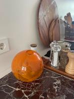 Handgeblazen oranje glazen vaas, Oranje, Ophalen of Verzenden, Minder dan 50 cm, Glas
