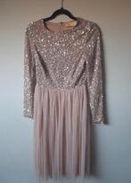 Mooie Maya jurk met pailletten, Maat 38/40 (M), Beige, Maya, Ophalen of Verzenden