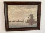 Hollands Landschap met Molens - Klassiek Schilderij, Antiek en Kunst, Ophalen