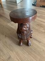 Houten Leeuw Bijzettafel - 47cm, Ophalen, Gebruikt, Bruin, Hout