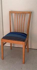 Degelijke jr 60 stoel. Beukenhout. Nieuwe bekleding., Blauw, Ophalen of Verzenden, Zo goed als nieuw, Eén
