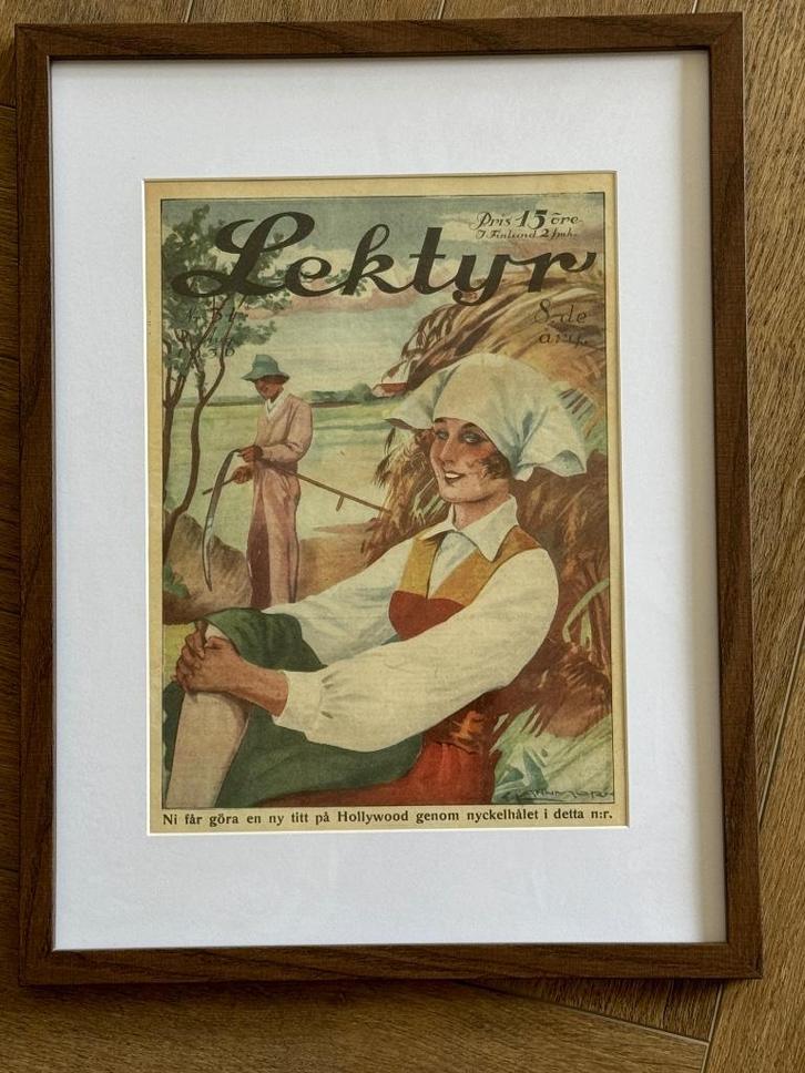 1930 Vintage Zweeds Super O U D retro look, Antiek en Kunst, Kunst | Etsen en Gravures, Ophalen of Verzenden