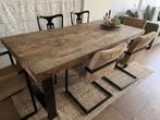 Industriële tafel - grof hout, Ophalen, Rechthoekig, 50 tot 100 cm, Industrial