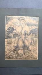 Litho “Oogst” van Kees van Urk, Ophalen of Verzenden