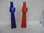 2x Vintage "Katten fles" Happy Cat Moezel Riesling, Antiek en Kunst, Antiek | Glas en Kristal, Ophalen of Verzenden