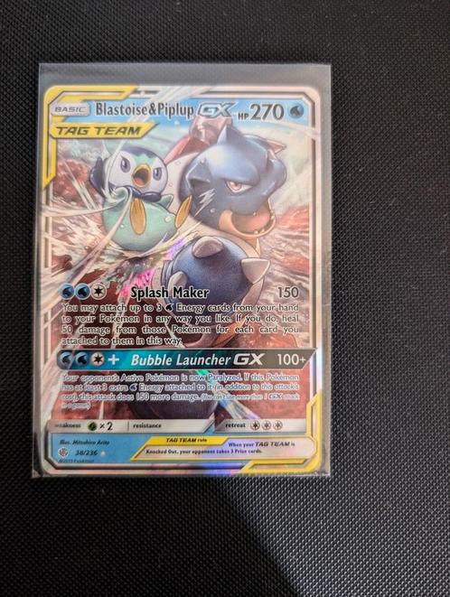 Blastoise & Piplup Tag Team - ?38, Hobby en Vrije tijd, Verzamelkaartspellen | Pokémon, Zo goed als nieuw, Ophalen of Verzenden