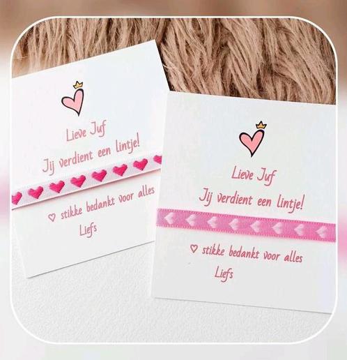 Nieuw!  Juffenbedankjes " lieve juf jij verdient een lintje", Hobby en Vrije tijd, Kaarten | Zelfgemaakt, Nieuw, Overige thema's