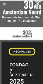 Gezocht: inschrijfbewijs 30vanAmsterdamNoord (30 km), Eén persoon