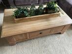 Massief eikenhouten koffietafel, Huis en Inrichting, Tafels | Salontafels, 100 tot 150 cm, Eikenhout, Zo goed als nieuw, Minder dan 50 cm