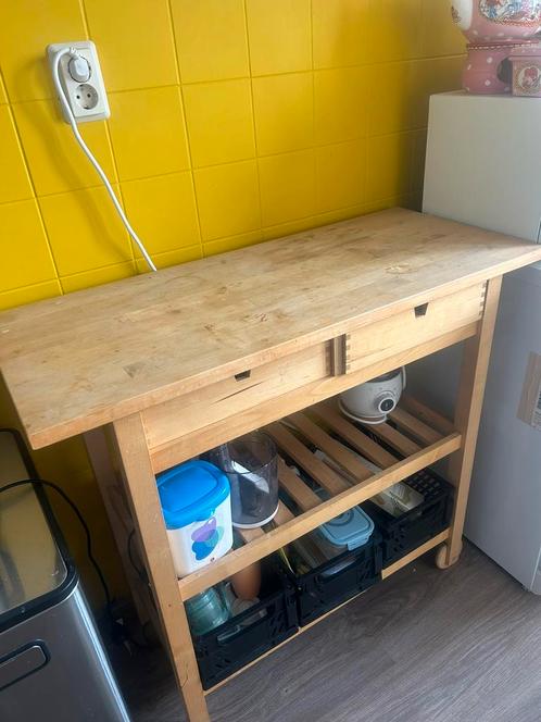 Ikea roltafel Förhöja, Huis en Inrichting, Tafels | Sidetables, Gebruikt, 25 tot 50 cm, 50 tot 100 cm, Rechthoekig, Overige houtsoorten