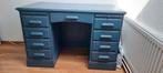 Vintage, antiek bureau, kleur nachtblauw, Huis en Inrichting, Bureaus, Ophalen, Gebruikt