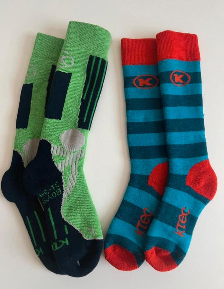 2 paar nieuwe merino wol skisokken van Ktec maat 31-34, Kinderen en Baby's, Kinderkleding | Schoenen en Sokken, Nieuw, Sokken