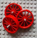 35 (1) 3x red Wheel Spoked Large, Ophalen of Verzenden, Gebruikt