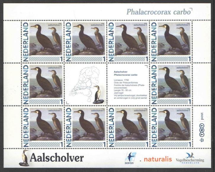 Postzegels Vogels in Nederland: Aalscholver, Postzegels en Munten, Postzegels | Nederland, Postfris, Na 1940, Ophalen of Verzenden