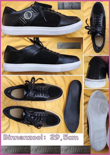VERSACE zwarte leren veterschoenen/sneakers maat 45 zgan beschikbaar voor biedingen