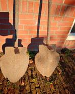 2 antieke scheppen kuilsteker splitlepel kuilspade schop, Ophalen of Verzenden