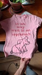 Vegetariër activistisch t shirt, Ophalen of Verzenden, Zo goed als nieuw, Korte mouw, Roze